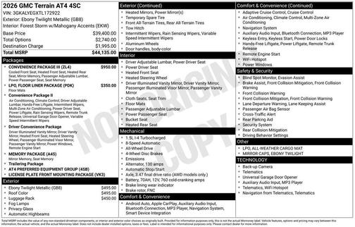 Ebony Twilight Metallic 2026 GMC Terrain AT4