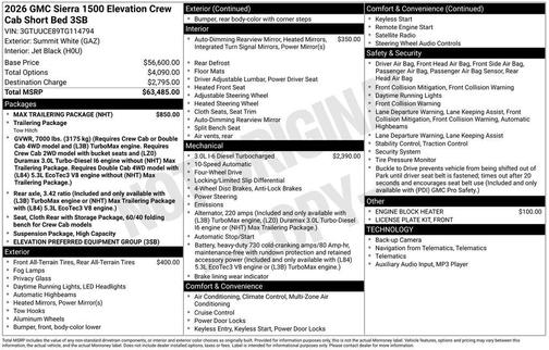 2026 GMC Sierra 1500 Elevation