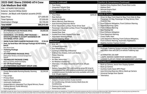 Summit White 2025 GMC Sierra 2500 AT4