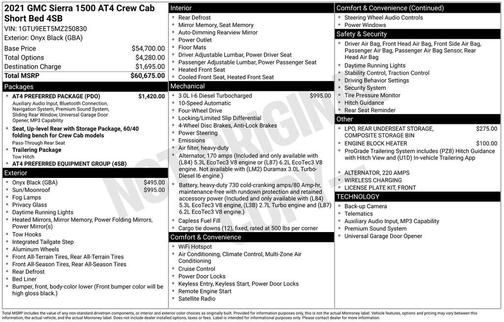 Onyx Black 2021 GMC Sierra 1500 AT4