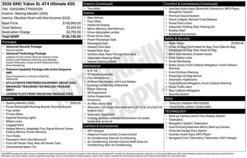 Sterling 2026 GMC Yukon XL AT4 Ultimate