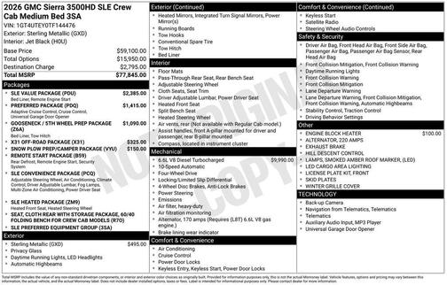 Sterling 2026 GMC Sierra 3500 SLE