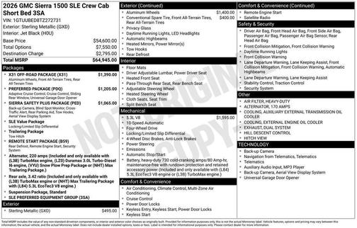 Sterling 2026 GMC Sierra 1500 SLE
