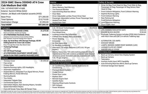 Summit White 2024 GMC Sierra 3500 AT4