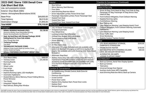 Onyx Black 2023 GMC Sierra 1500 Denali