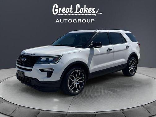 White Platinum Clearcoat Metallic 2019 Ford Explorer sport