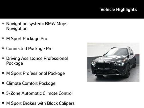 Black Sapphire Metallic 2025 BMW X7 M60i