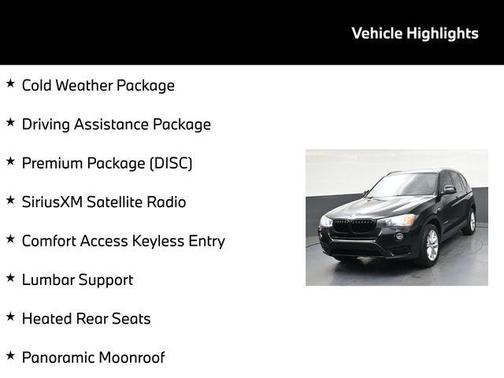 Black Sapphire Metallic 2017 BMW X3 xDrive28i