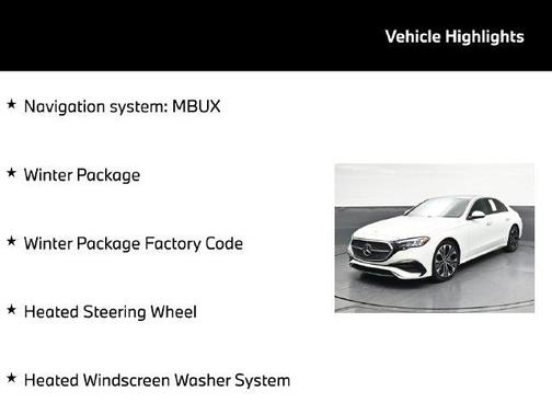 Polar White 2025 Mercedes-Benz E-Class E 350