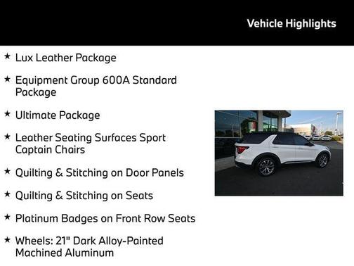White Metallic 2025 Ford Explorer Platinum