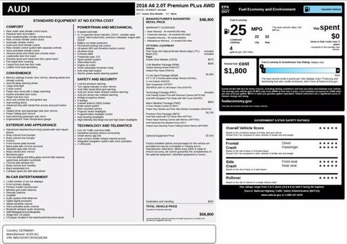 2016 Audi A6 2.0T Premium Plus