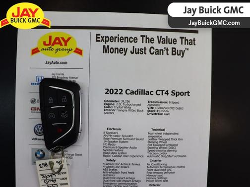 Crystal White 2022 Cadillac CT4 Sport