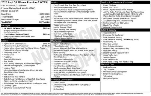 2025 Audi Q5 Premium TFSI quattro S tronic
