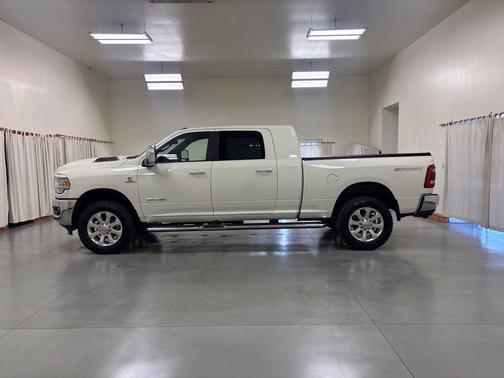 Pearl White 2024 RAM 3500 Laramie Mega Cab 4x4 6'4' Box