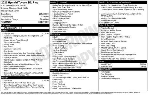 Phantom Black 2026 Hyundai TUCSON SEL