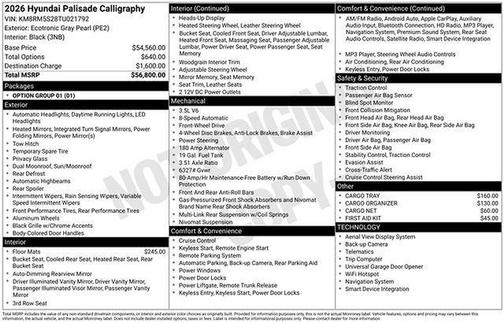 2026 Hyundai PALISADE Calligraphy
