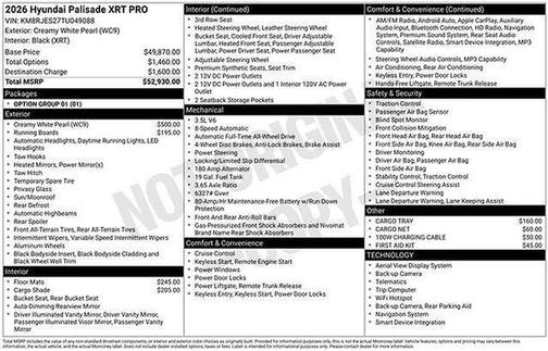 2026 Hyundai PALISADE XRT Pro