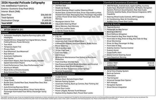 2026 Hyundai PALISADE Calligraphy