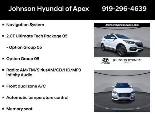 Frost White Pearl 2017 Hyundai Santa Fe Sport 2.0L Turbo Ultimate