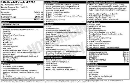 Gray Pearl 2026 Hyundai PALISADE XRT Pro