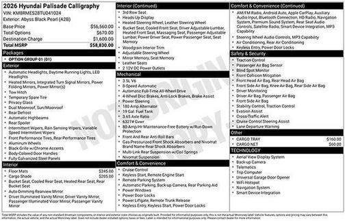 2026 Hyundai PALISADE Calligraphy