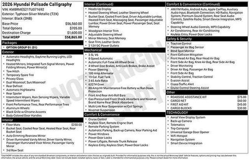 2026 Hyundai PALISADE Calligraphy