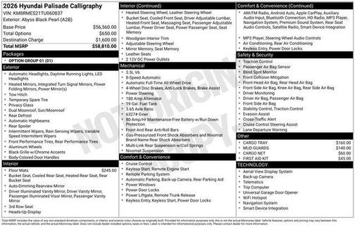 Abyss Black Pearl 2026 Hyundai PALISADE Calligraphy