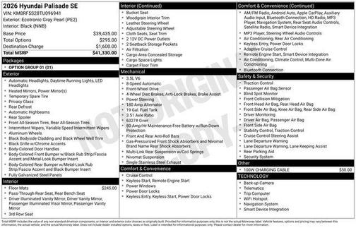 2026 Hyundai PALISADE SE