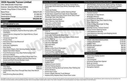 2026 Hyundai TUCSON Limited