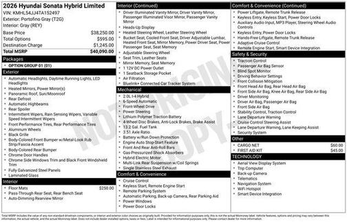2026 Hyundai SONATA Hybrid Limited