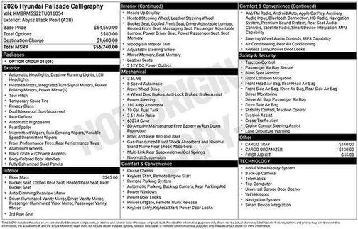 2026 Hyundai PALISADE Calligraphy