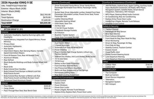 Black 2026 Hyundai IONIQ 9 SE