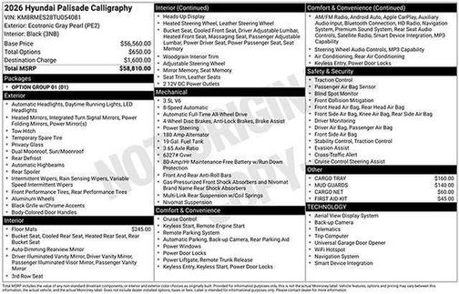 2026 Hyundai PALISADE Calligraphy