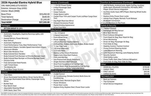 2026 Hyundai ELANTRA HEV Blue