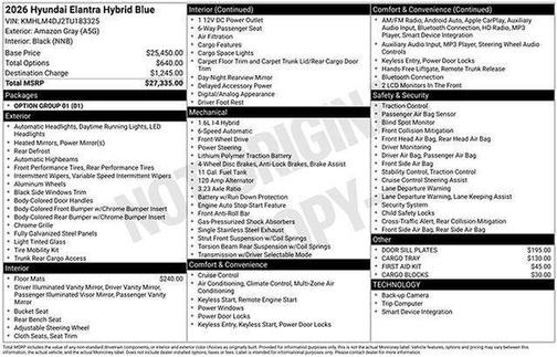 2026 Hyundai ELANTRA HEV Blue