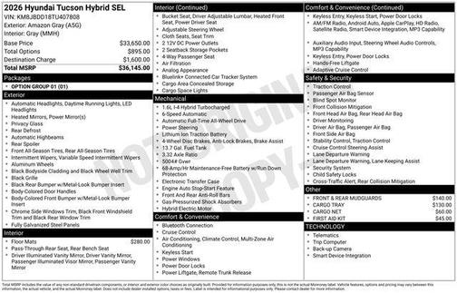 2026 Hyundai TUCSON Hybrid SEL