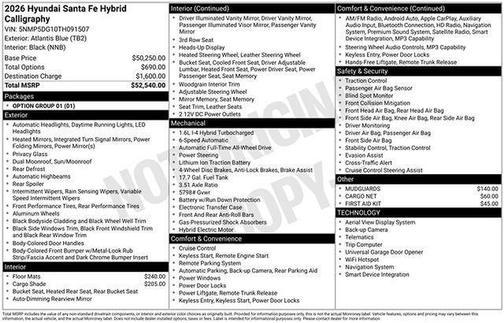 2026 Hyundai SANTA FE HEV Calligraphy
