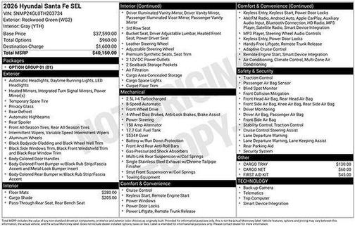 2026 Hyundai SANTA FE SEL