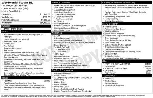 2026 Hyundai TUCSON SEL