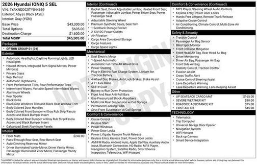 Black 2026 Hyundai IONIQ 5 SEL