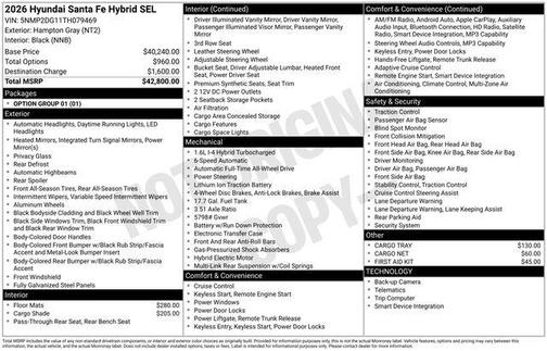 2026 Hyundai SANTA FE HEV SEL