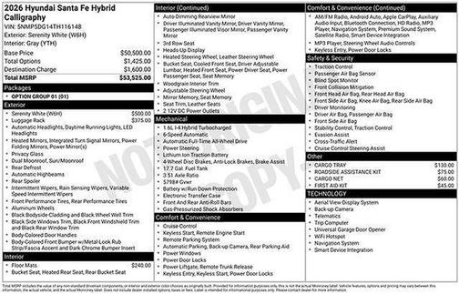 2026 Hyundai SANTA FE HEV Calligraphy