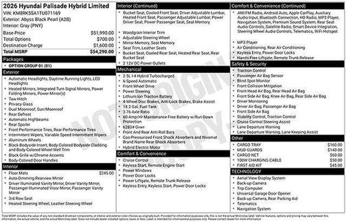 Abyss Black Pearl 2026 Hyundai Palisade Hybrid Limited