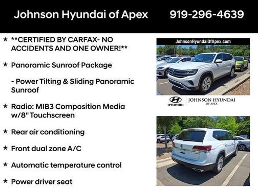 Pure White 2023 Volkswagen Atlas 3.6L SE w/Technology