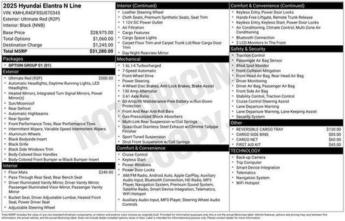 Red 2025 Hyundai ELANTRA N Line