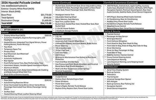 2026 Hyundai PALISADE Limited