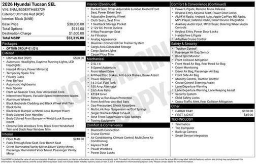 2026 Hyundai TUCSON SEL