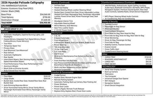2026 Hyundai PALISADE Calligraphy