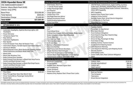 2026 Hyundai KONA SE
