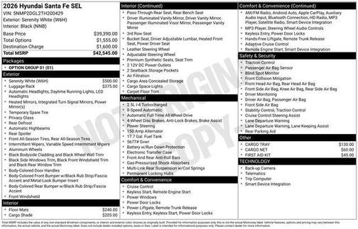 2026 Hyundai SANTA FE SEL